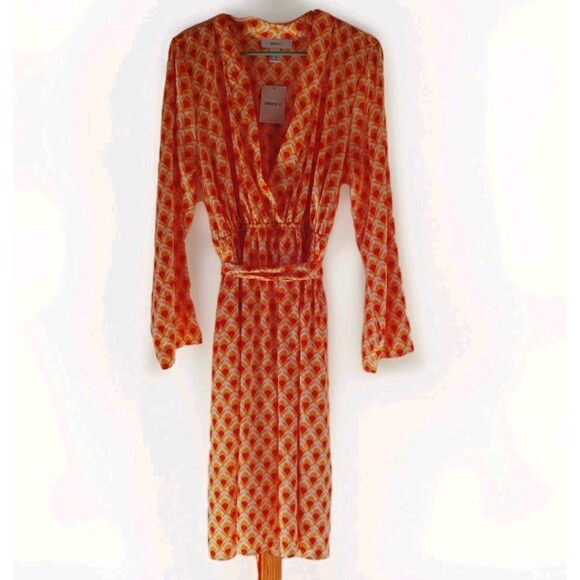 Forever 21 size OX Satin midi dress with belt - Picture 1 of 6